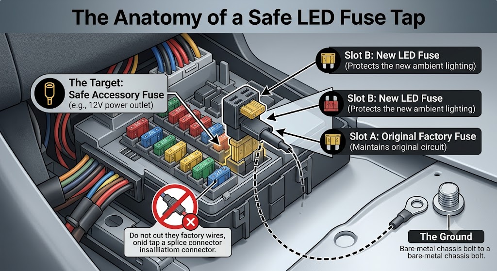 safe LED fuse tab