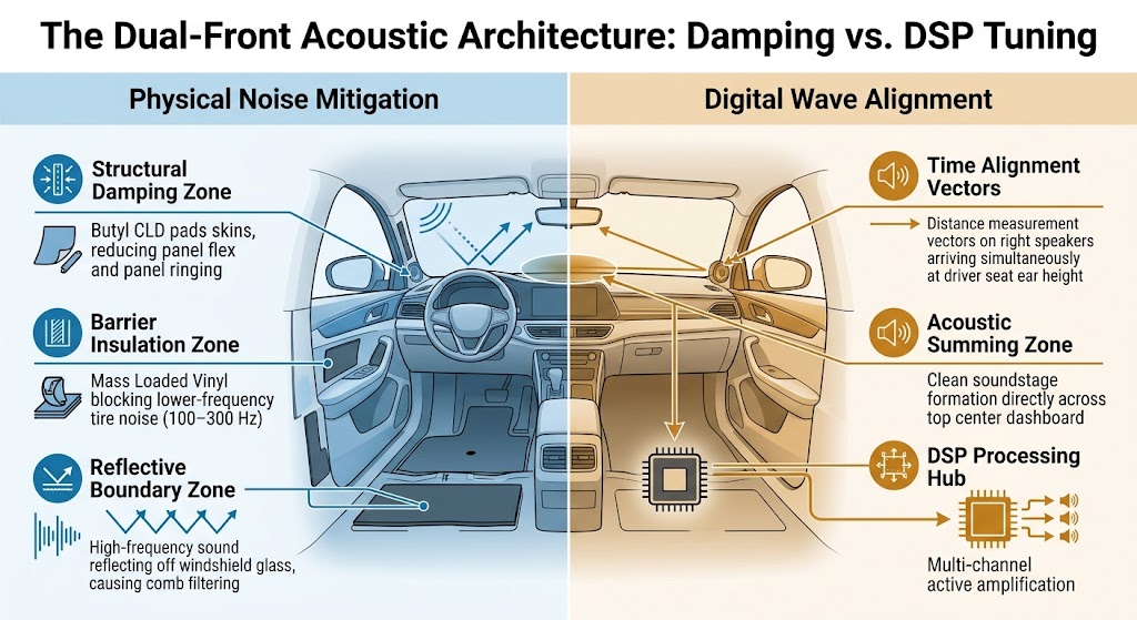 the dual-front acoustic architecture: damping vs dsp tuning