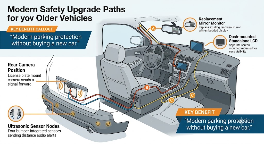 modern vehicles safety infographic